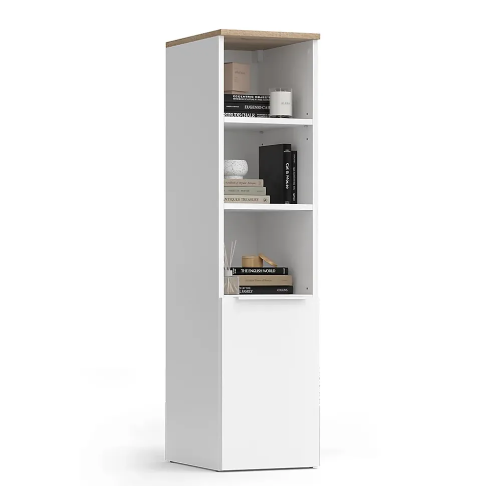 Vicco Armoire universelle Blanc/Sonoma 30.2x120cm avec une porte