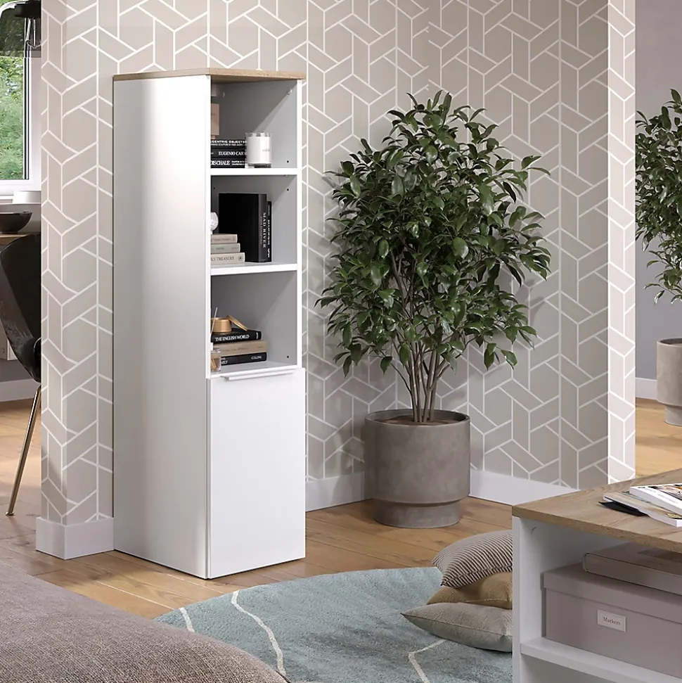 Vicco Armoire universelle Blanc/Sonoma 30.2x120cm avec une porte