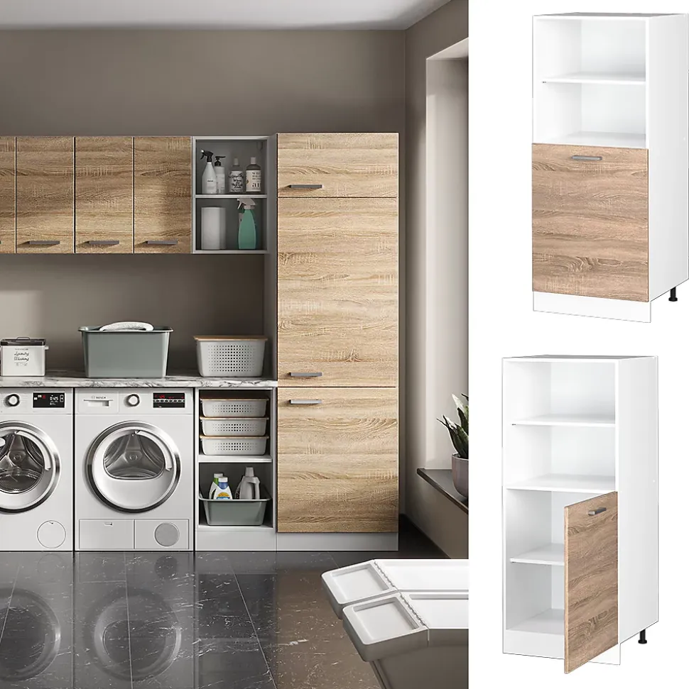 Vicco Armoire universelle Sonoma 60cm avec étagères ouvertes, et porte