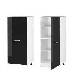 Vicco Armoire universelle Noir Haute brillance 60cm avec étagères ouvertes, et porte