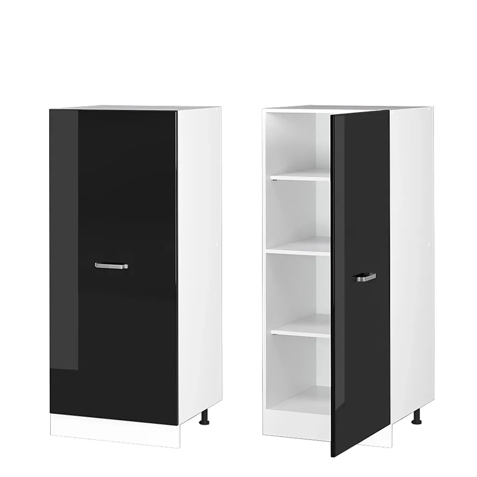 Vicco Armoire universelle Noir Haute brillance 60cm avec étagères ouvertes, et porte