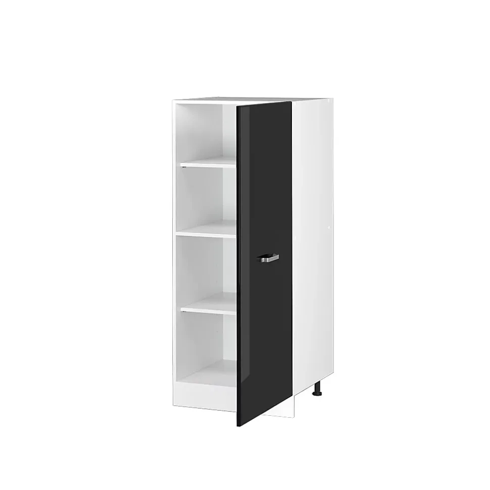 Vicco Armoire universelle Noir Haute brillance 60cm avec étagères ouvertes, et porte