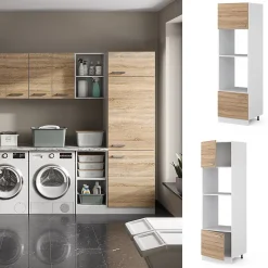 Vicco Armoire universelle Sonoma 60cm avec étagères ouvertes, et portes