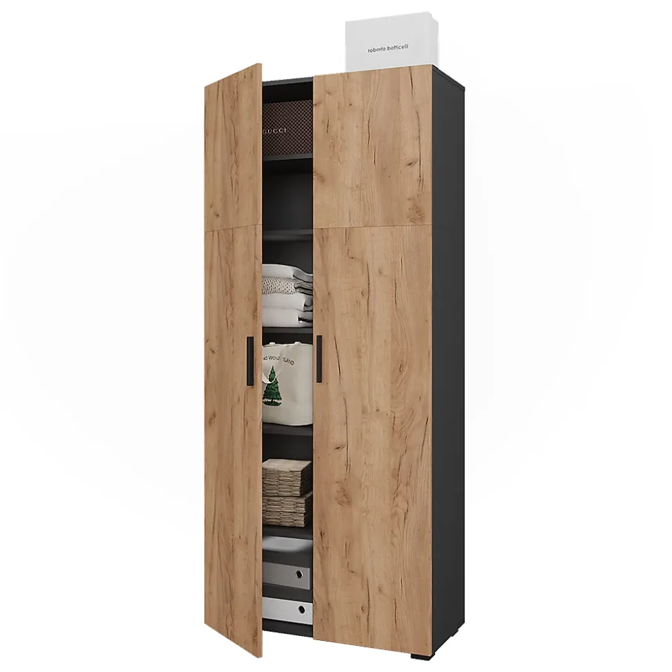 Vicco Armoire universelle Anthracite/chêne doré 80x183.8cm