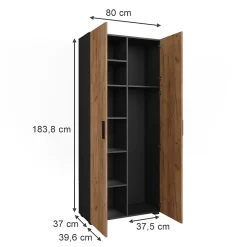 Vicco Armoire universelle Anthracite/chêne doré 80x183.8cm