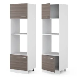 Vicco Armoire universelle Gris 60cm avec étagères ouvertes, et portes