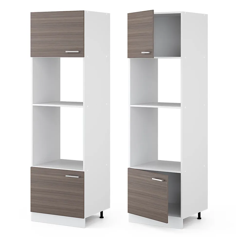 Vicco Armoire universelle Gris 60cm avec étagères ouvertes, et portes