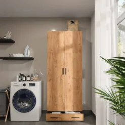 Vicco Armoire universelle Anthracite/chêne doré 80x201.2cm avec module de tiroir