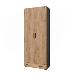 Vicco Armoire universelle Anthracite/chêne doré 80x201.2cm avec module de tiroir
