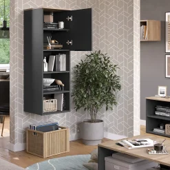 Vicco Armoire universelle Anthracite/Sonoma 40.2x120cm avec une porte