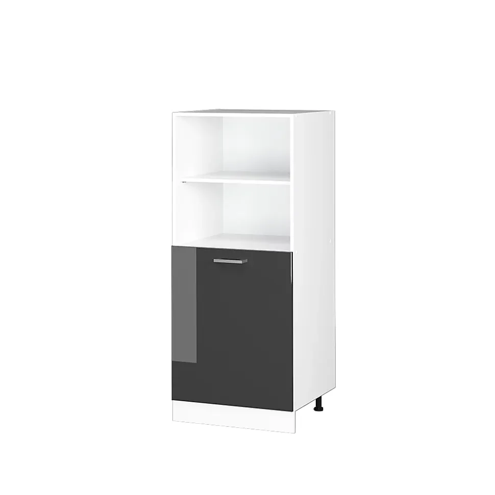 Vicco Armoire universelle Anthracite Haute brillance 60cm avec étagères ouvertes, et porte