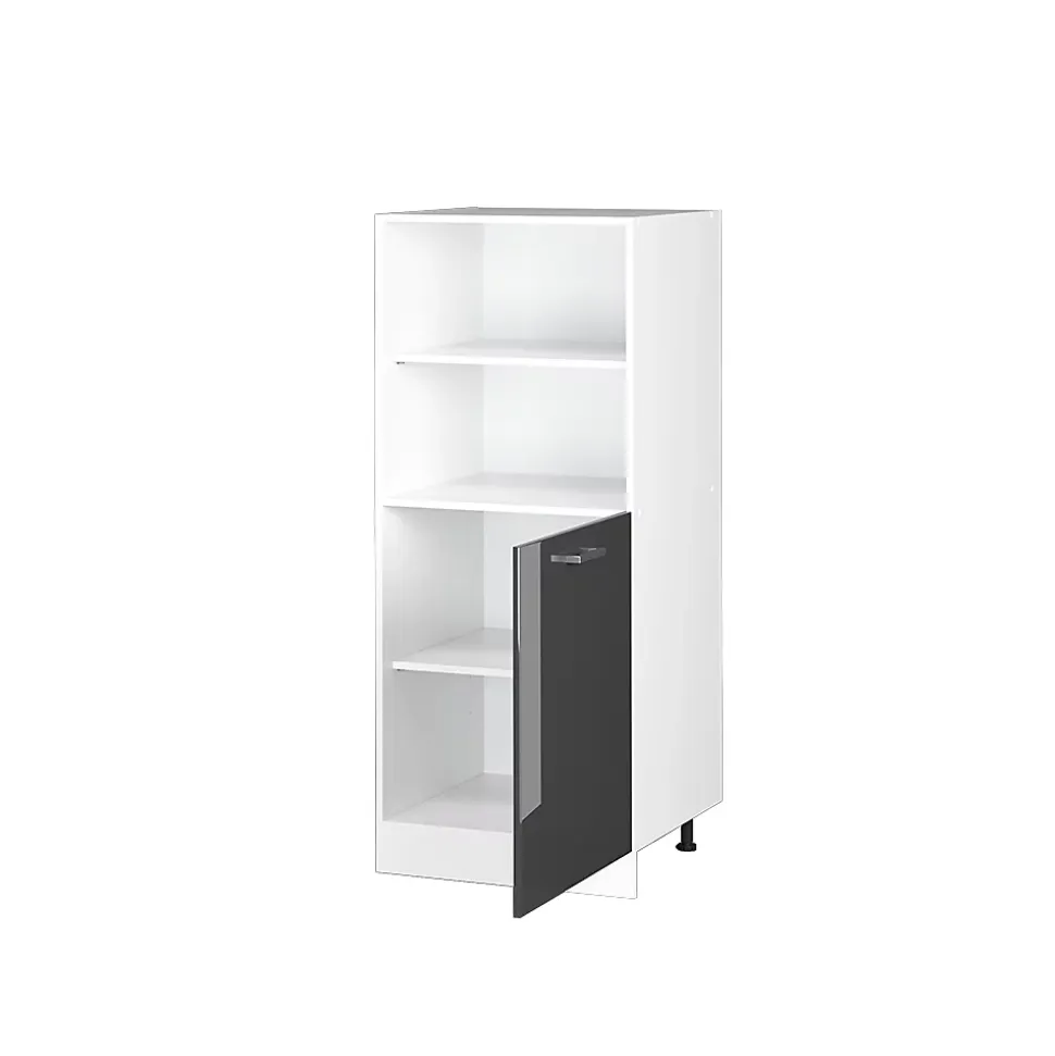 Vicco Armoire universelle Anthracite Haute brillance 60cm avec étagères ouvertes, et porte
