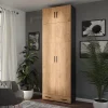 Vicco Armoire universelle Anthracite/chêne doré 80x241.2cm avec dessus darmoire et module de tiroirs