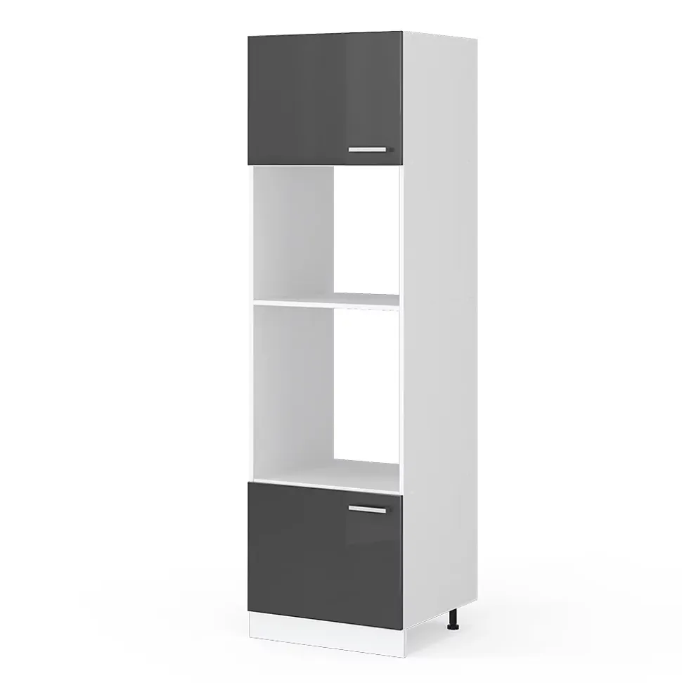 Vicco Armoire universelle Anthracite Haute brillance 60cm avec étagères ouvertes, et portes