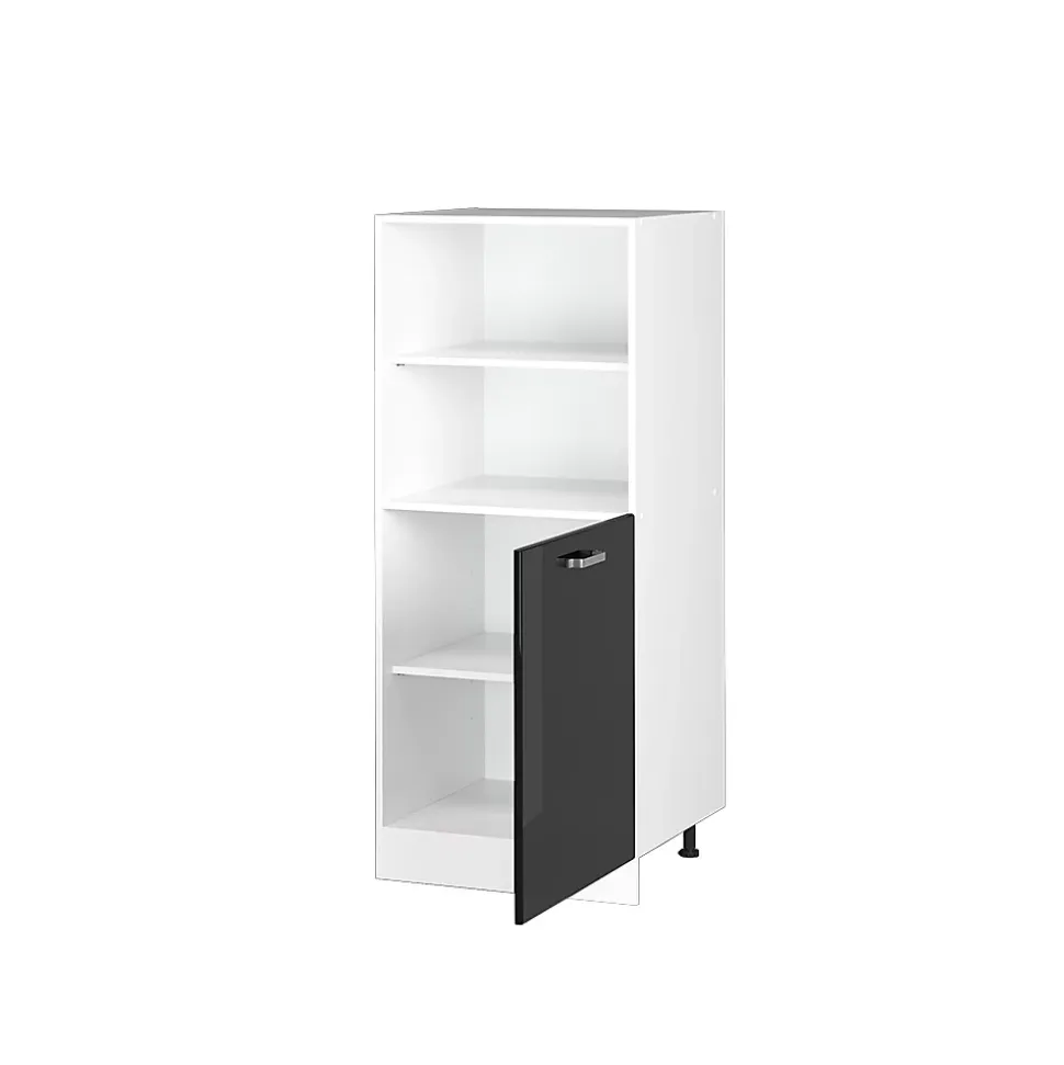 Vicco Armoire universelle Noir Haute brillance 60cm avec étagères ouvertes, et porte