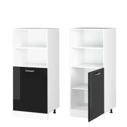 Vicco Armoire universelle Noir Haute brillance 60cm avec étagères ouvertes, et porte