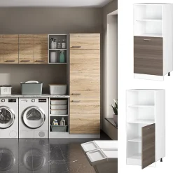 Vicco Armoire universelle Gris 60cm avec étagères ouvertes, et porte
