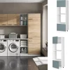 Vicco Armoire universelle Bleu-gris 60cm avec étagères ouvertes, et portes