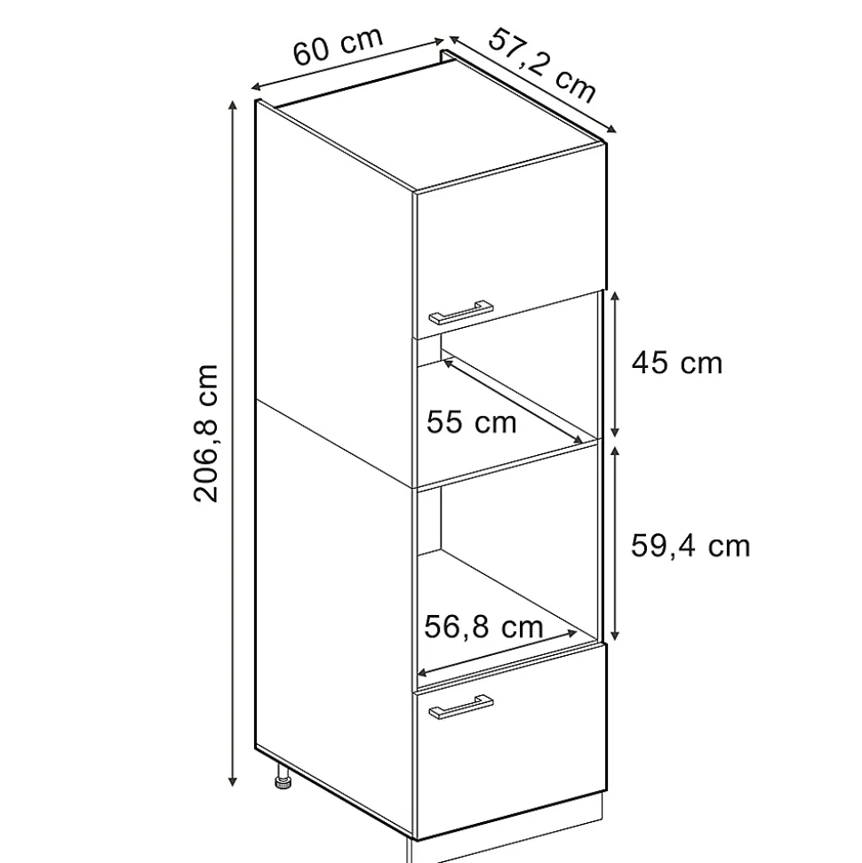Vicco Armoire universelle Bleu-gris 60cm avec étagères ouvertes, et portes