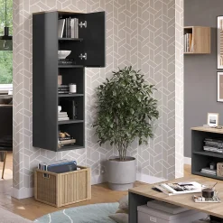 Vicco Armoire universelle Anthracite/Sonoma 30.2x120cm avec une porte