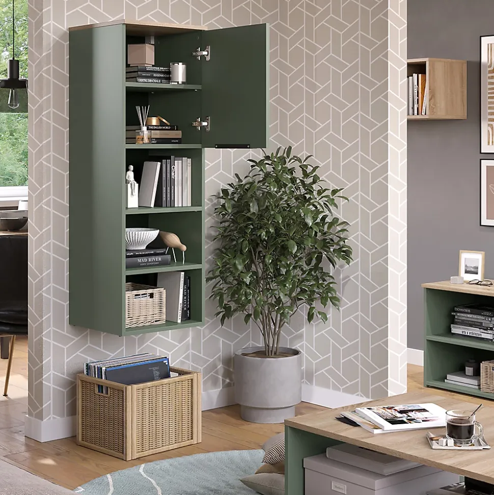 Vicco Armoire universelle Vert 40.2x120cm avec une porte