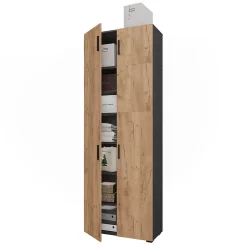 Vicco Armoire universelle Anthracite/chêne doré 80x223.8cm avec fixation darmoire