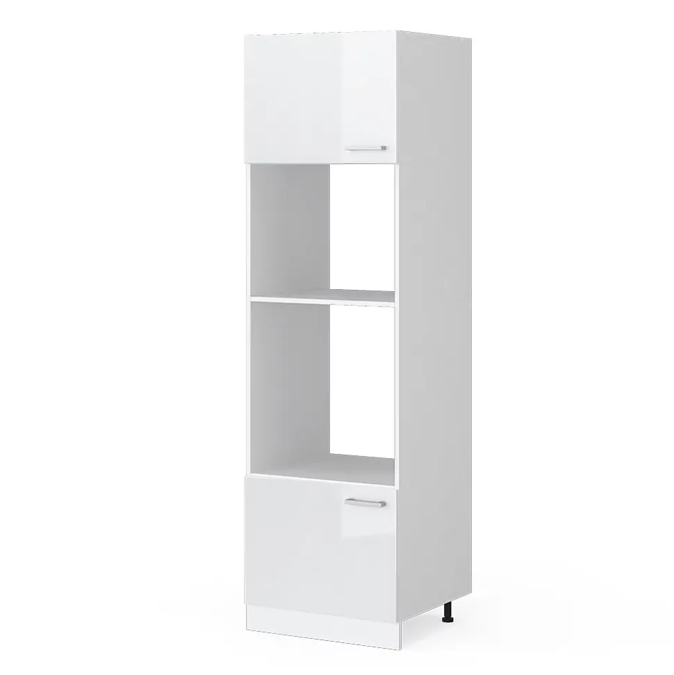Vicco Armoire universelle Blanc Haute brillance 60cm avec étagères ouvertes, et portes