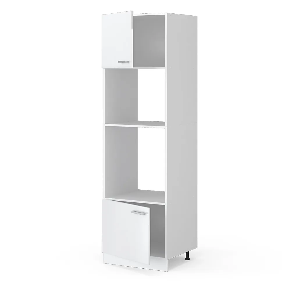 Vicco Armoire universelle Blanc Haute brillance 60cm avec étagères ouvertes, et portes