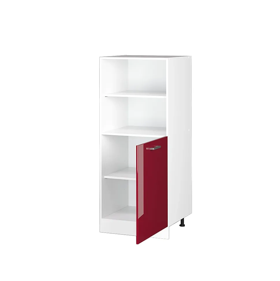 Vicco Armoire universelle Rouge bordeaux Haute brillance 60cm avec étagères ouvertes, et porte