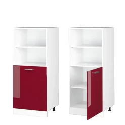 Vicco Armoire universelle Rouge bordeaux Haute brillance 60cm avec étagères ouvertes, et porte