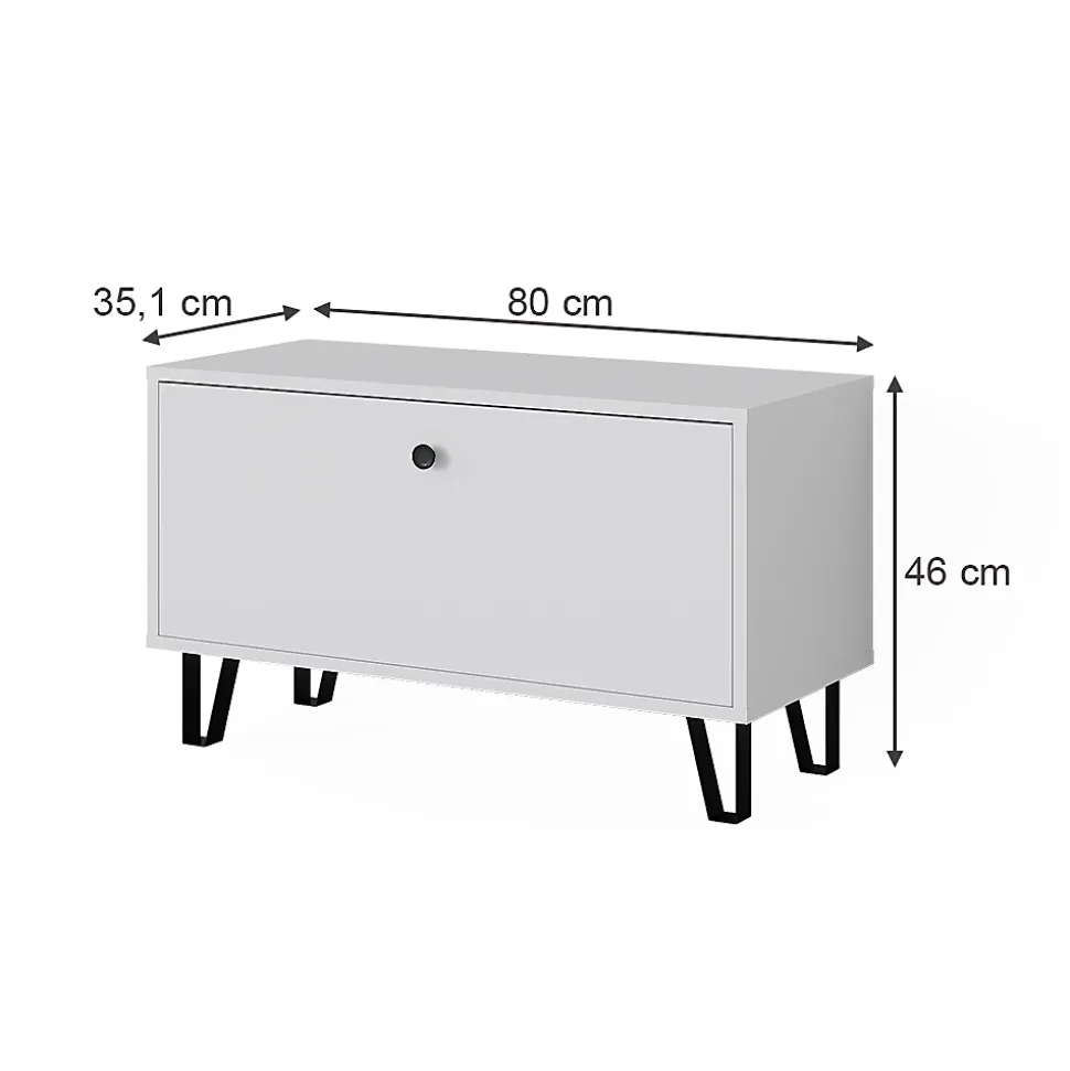 Vicco Banc à chaussures Blanc 80x46cm