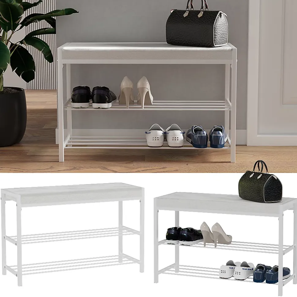 Vicco Banc à chaussures Blanc 80x52cm