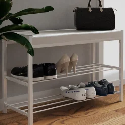 Vicco Banc à chaussures Blanc 80x52cm