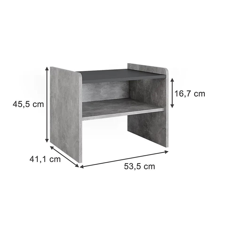Vicco Banc dangle Béton/Anthracite 53.5x41.1cm