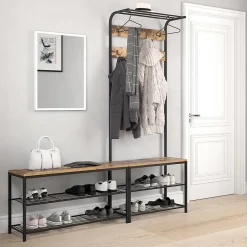 Vicco Banc pour chaussures Bois antique 100x51.5cm