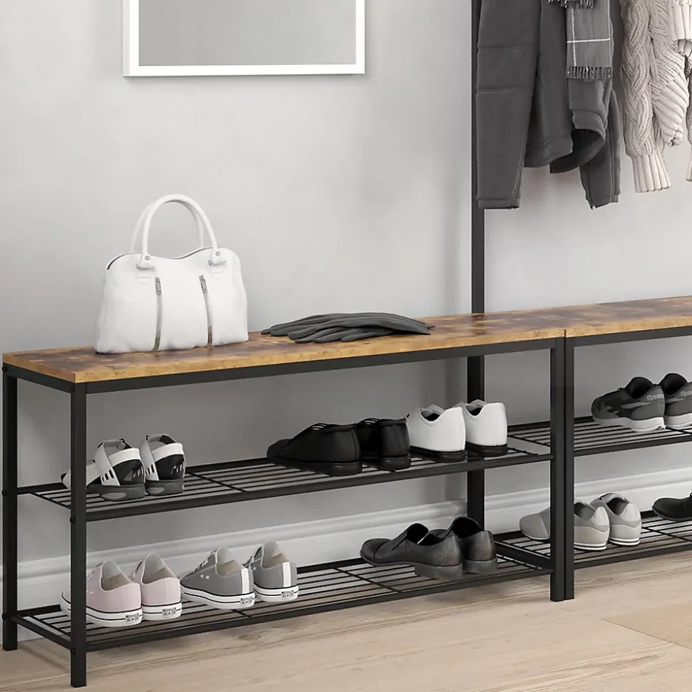 Vicco Banc pour chaussures Bois antique 100x51.5cm