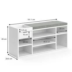 Vicco Banc pour chaussures Blanc 101.1x45cm
