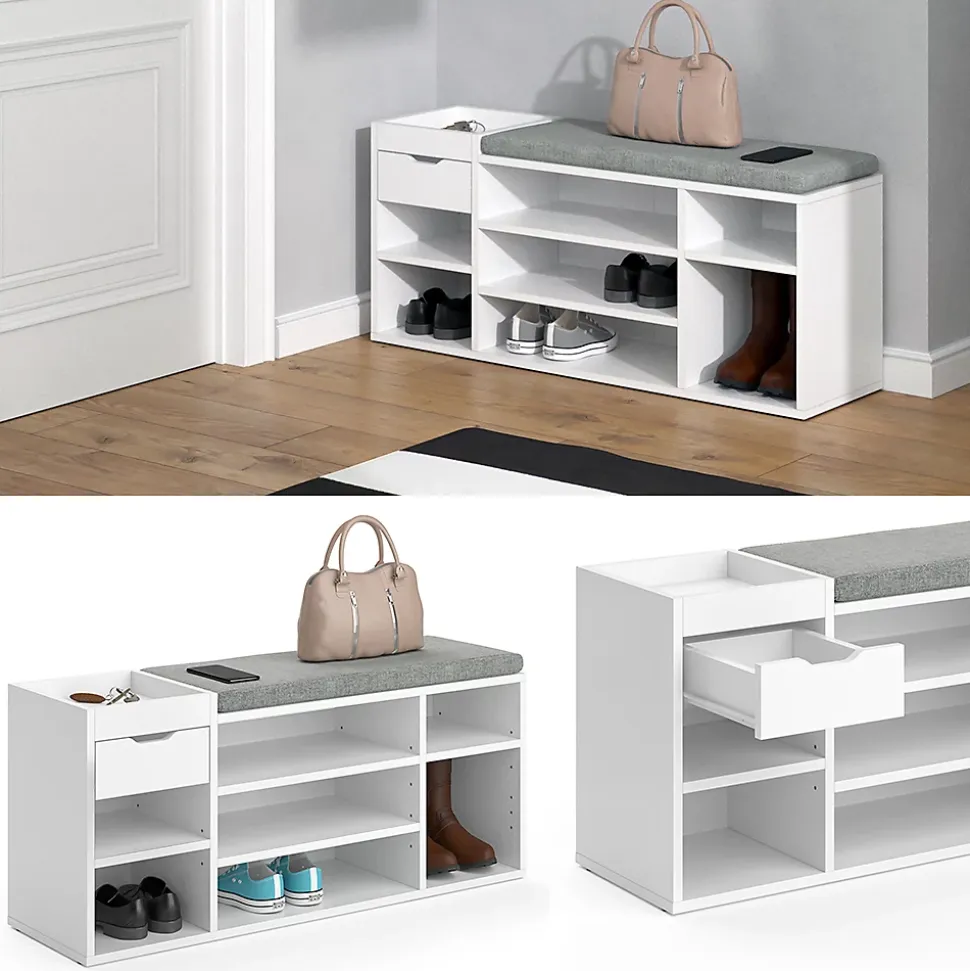 Vicco Banc pour chaussures Blanc 101.1x45cm