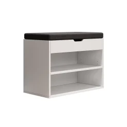 Vicco Banc pour chaussures Blanc 60x45cm avec support