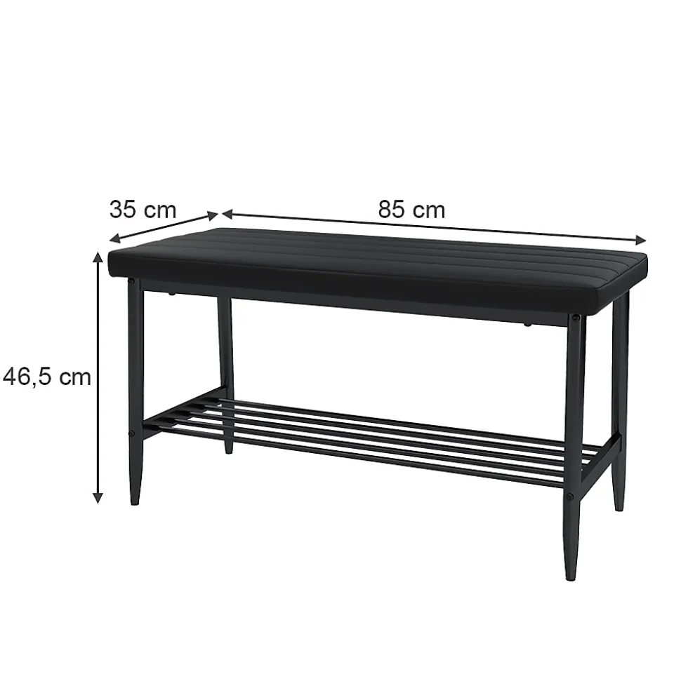 Vicco Banquette dangle pour salle à manger Noir 85x35cm