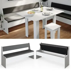 Vicco Banquette dangle salle à manger Blanc 41.5x166.6cm