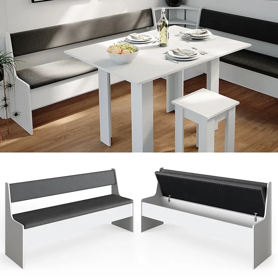Vicco Banquette dangle salle à manger Blanc 41.5x166.6cm