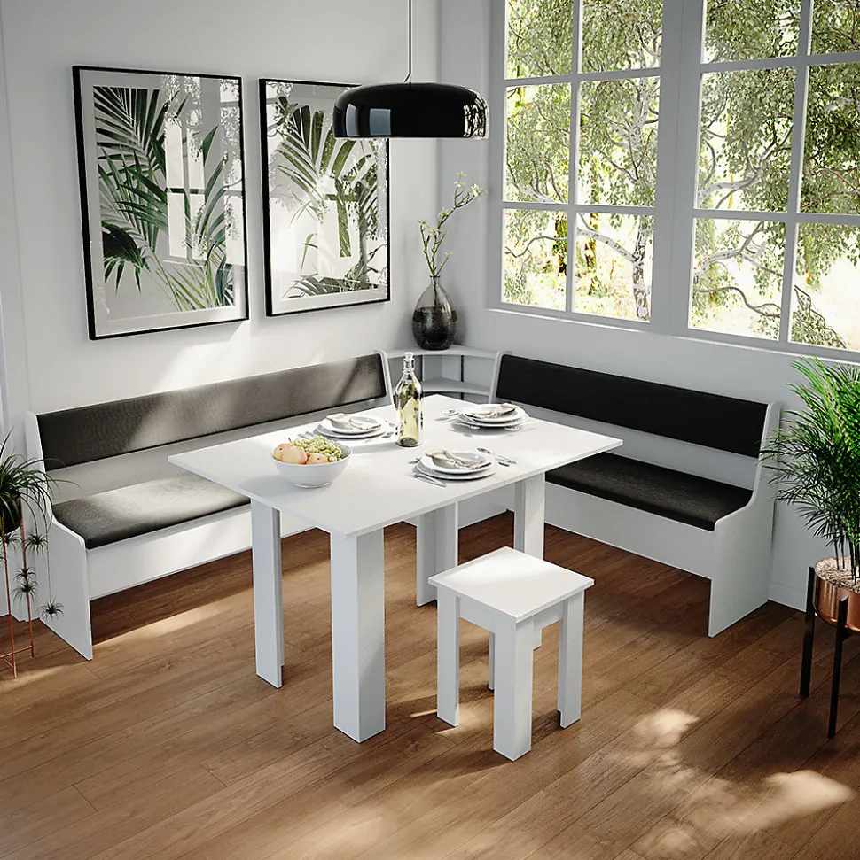 Vicco Banquette dangle salle à manger Blanc 41.5x166.6cm