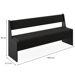 Vicco Banquette dangle salle à manger Noir 41.5x166.6cm