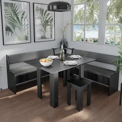 Vicco Banquette dangle salle à manger Noir 41.5x136.6cm