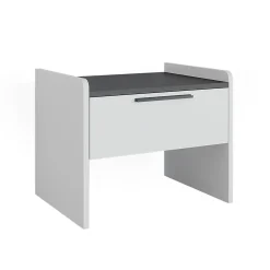 Vicco Banquette de salle à manger blanc/anthracite 53.5x41.1cm avec 1 tiroir