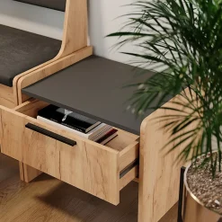Vicco Banquette de salle à manger Chêne doré/anthracite 53.5x41.1cm avec 1 tiroir