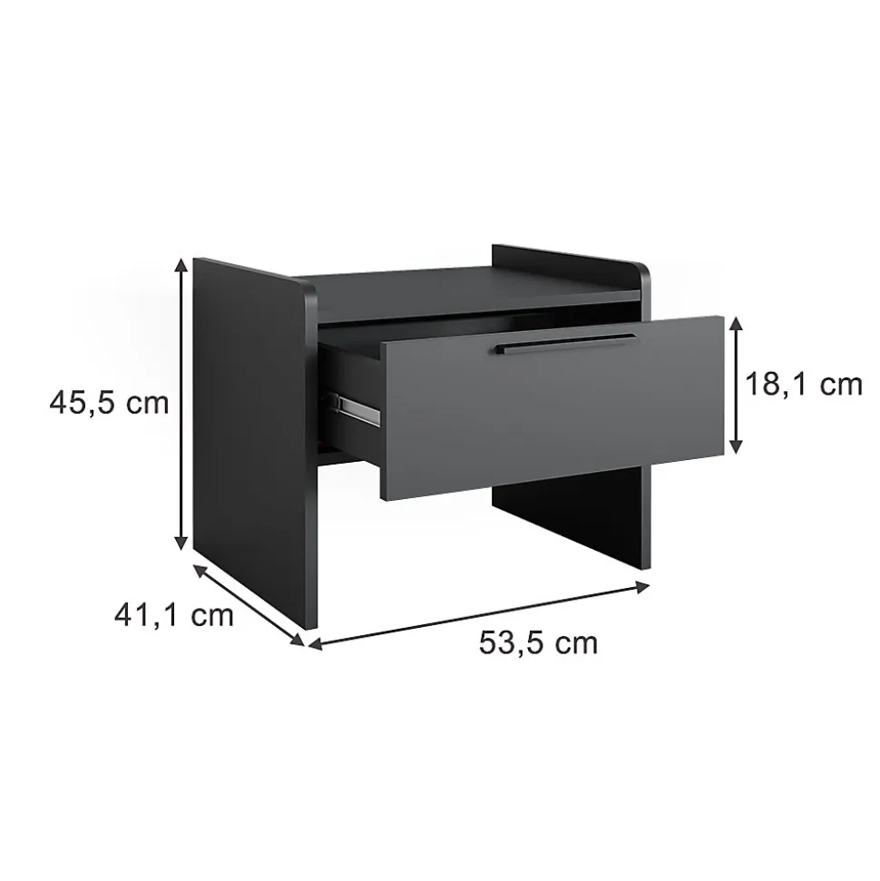 Vicco Banquette de salle à manger Anthracite 53.5x41.1cm avec 1 tiroir