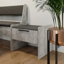 Vicco Banquette de salle à manger Béton/Anthracite 53.5x41.1cm avec 1 tiroir