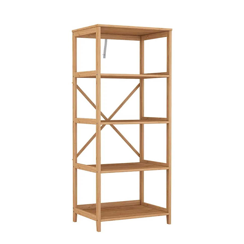 Vicco Bibliothèque Bambou 48.3x144cm avec 5 compartiments